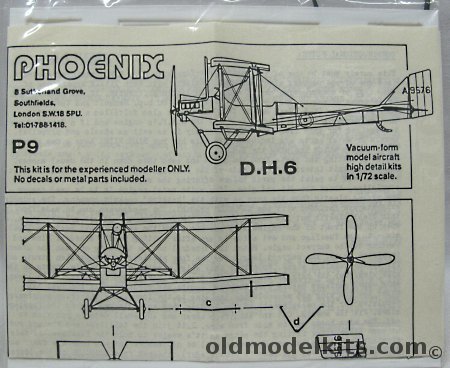 Phoenix 1/72 De Havilland DH-6 (DH.6), P9 plastic model kit